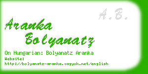 aranka bolyanatz business card